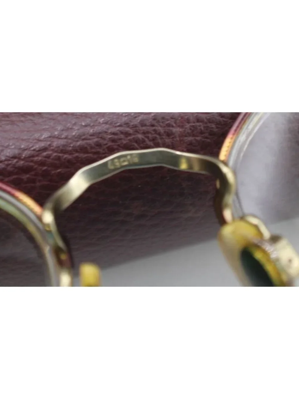 Brooks Brothers Gold Tortoise Shell Round Eyeglass Frames Leather Case 49-19-135
